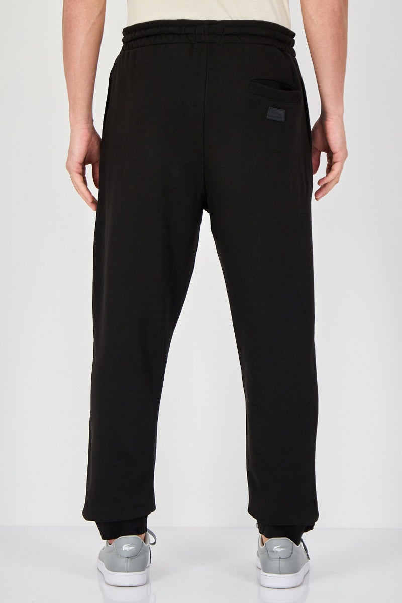 Fudo Men Regular Fit Brand Logo Jogger Pants, Black - Image 3