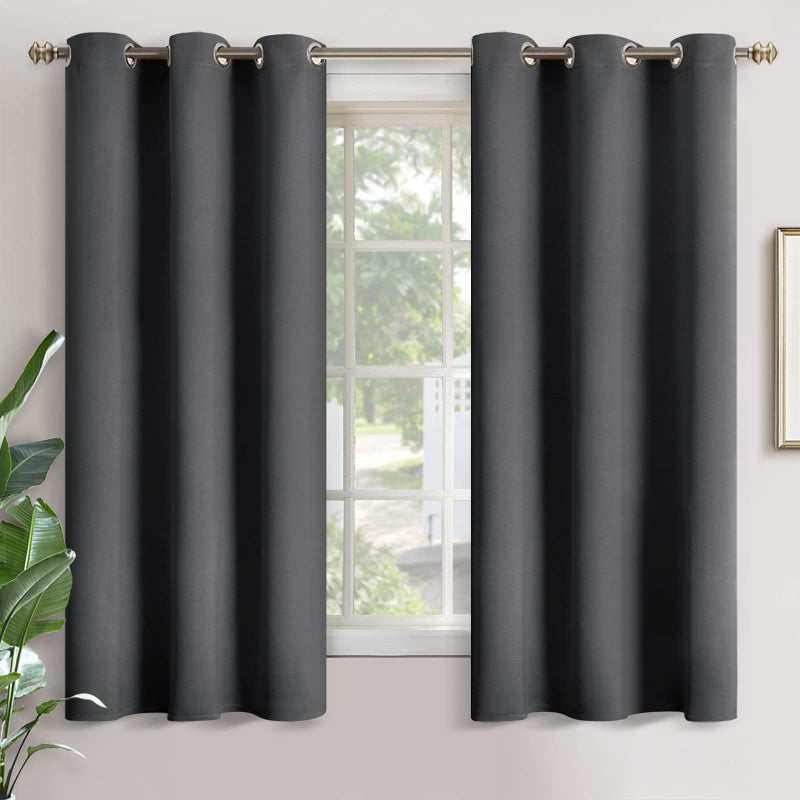 YoungsTex Blackout Curtains for Bedroom 63 Inches Long  Insulated Room Darkening Window Drapes with Grommet for Living Room Kids Energy Saving Thermal Curtain 2 Panels 42 x 63 Inch Dark Grey