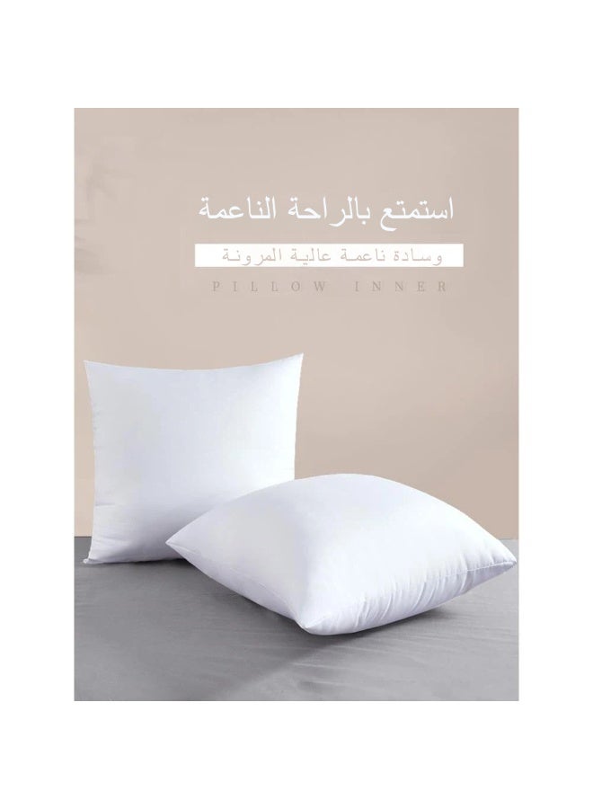 شايني فلاور وسادة حبتين بيضاء ناعمة فاخرة ٤٥×٤٥ سم | مخدة قطعتين محشوة مربعة بمايكروفايبر منفوش - Image 3