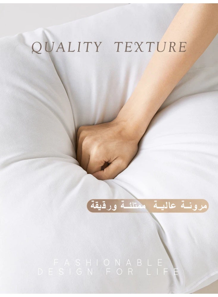 شايني فلاور وسادة حبتين بيضاء ناعمة فاخرة ٤٥×٤٥ سم | مخدة قطعتين محشوة مربعة بمايكروفايبر منفوش - Image 5