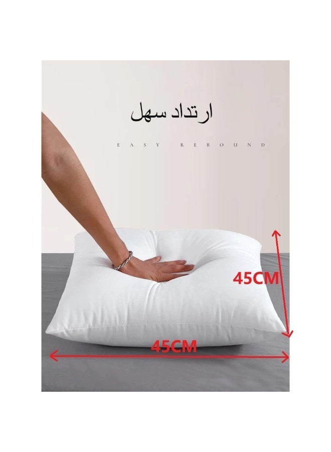 شايني فلاور وسادة حبتين بيضاء ناعمة فاخرة ٤٥×٤٥ سم | مخدة قطعتين محشوة مربعة بمايكروفايبر منفوش - Image 2