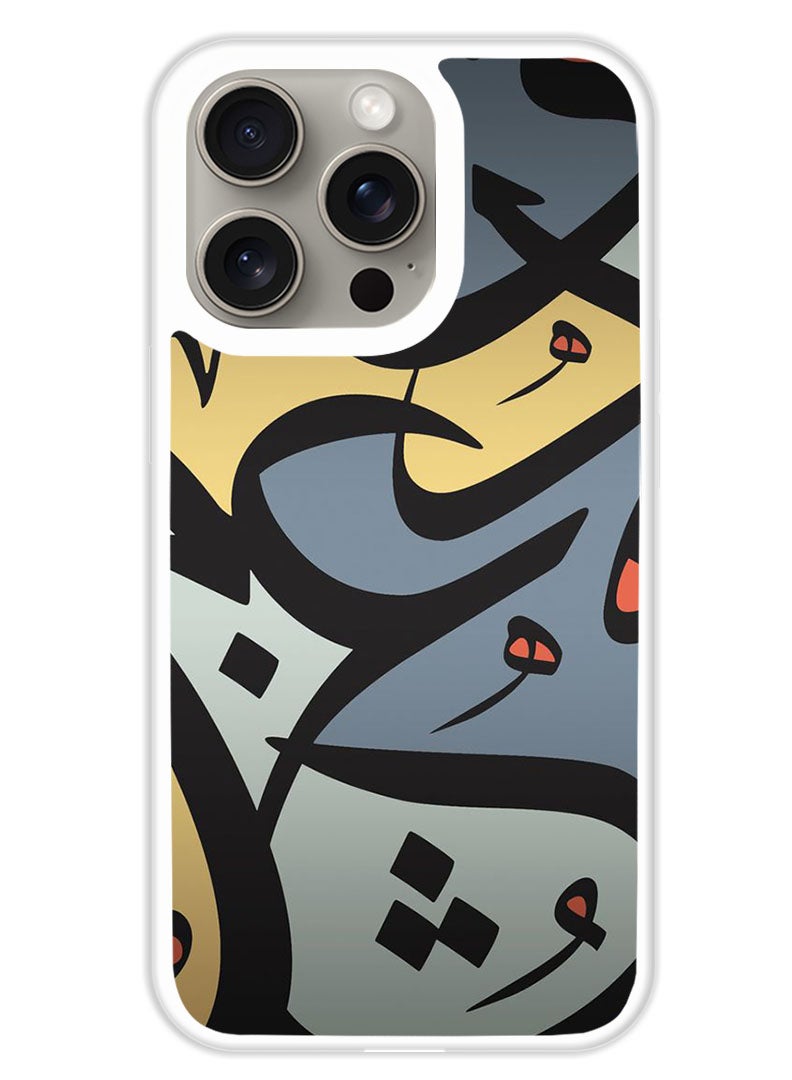 Theodor Protective Case Cover For APPLE IPHONE 15 Pro Max Caligraphy 1 (White Bumper) - Image 1