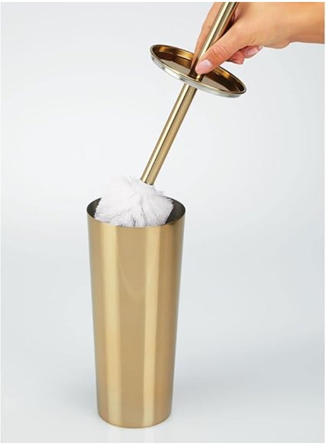 إم ديزاين فرشاة مرحاض رفيعة من الستانلس ستيل من ام ديزاين، حامل فرشاة مرحاض كلاسيكي للحمام ومرحاض الضيوف، فرشاة مرحاض مع حامل فرشاة عملي، نحاسي - Image 4