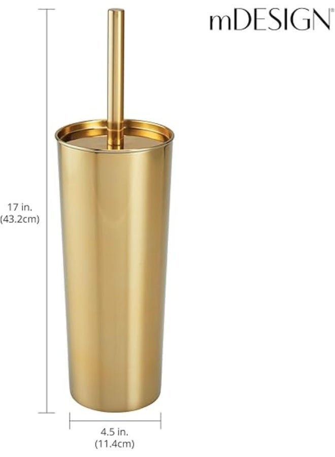 إم ديزاين فرشاة مرحاض رفيعة من الستانلس ستيل من ام ديزاين، حامل فرشاة مرحاض كلاسيكي للحمام ومرحاض الضيوف، فرشاة مرحاض مع حامل فرشاة عملي، نحاسي - Image 3