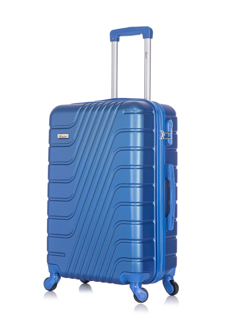 SENATOR - Hard Case Medium Suitcase Luggage Trolley For Unisex ABS Lightweight Travel Bag with 4 Spinner Wheels KH1095 Pearl Blue - Image 1