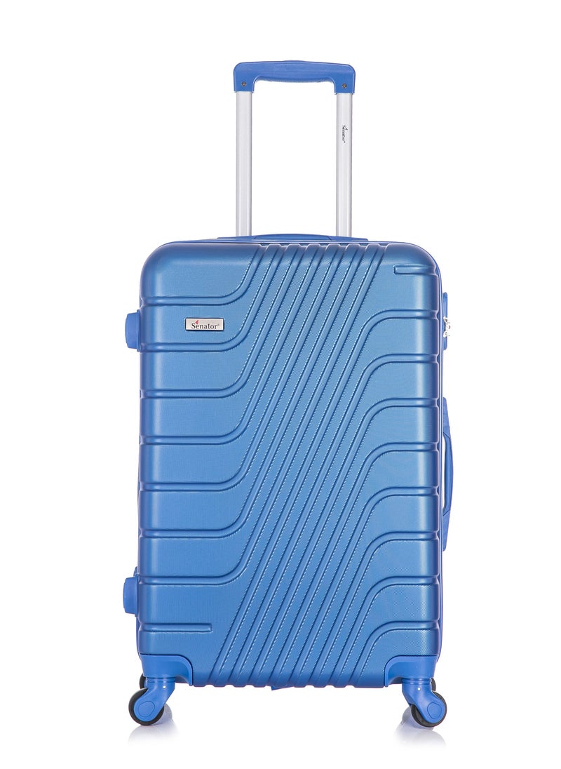 SENATOR - Hard Case Medium Suitcase Luggage Trolley For Unisex ABS Lightweight Travel Bag with 4 Spinner Wheels KH1095 Pearl Blue - Image 1