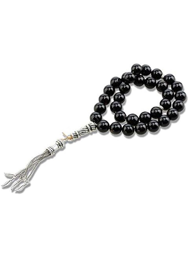 Crystal Prayer Rosary (12Mm, 33 Beads, Black)