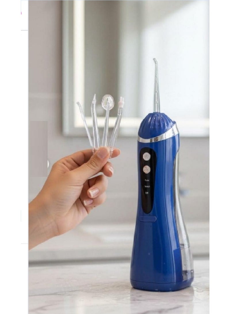 Portable Electric Water Flosser, Cordless, 4 Multi-Nozzles - 3 Cleaning Modes for a Beautiful Smile - Improved Water Flosser (Blue) - Image 2