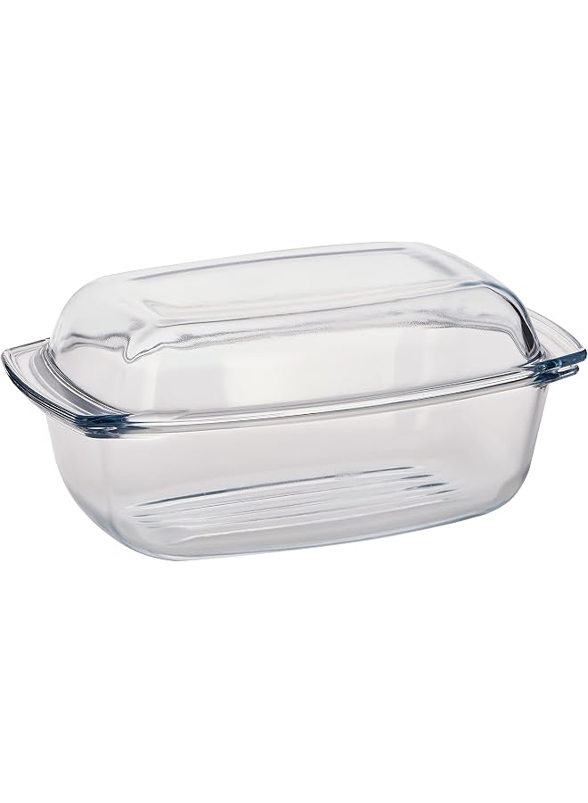 S-TOP Glass Casserole Rectangular, 5.8L,Borosilicate (Heat-Resistant) Glass, Suitable For Gas Cooker, Electrical And Oven. - Image 1