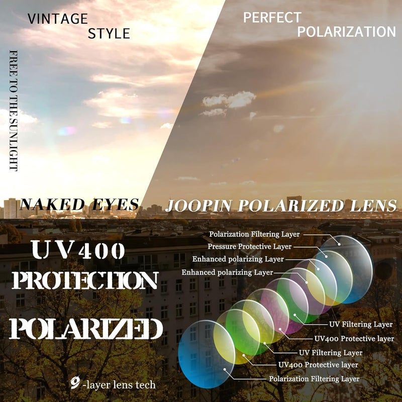 Joopin Polarized Cat Eye Sunglasses for Women Vintage Cateye Sun Glasses UV400 Protection - Image 4