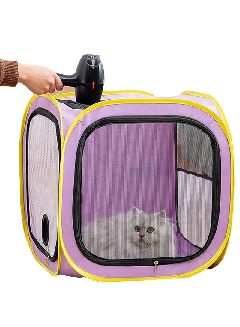 Gerenic Pet Drying Box, Portable Folding Dog Dryer Cage, Pet Clean Grooming Hair Room, Pet Travel Bags, Drying Crate Cage for Small Medium Dogs Cats - Image 1