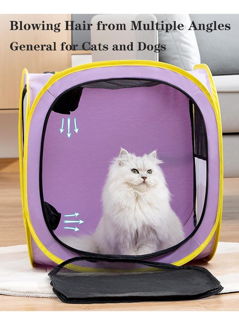 Gerenic Pet Drying Box, Portable Folding Dog Dryer Cage, Pet Clean Grooming Hair Room, Pet Travel Bags, Drying Crate Cage for Small Medium Dogs Cats - Image 5