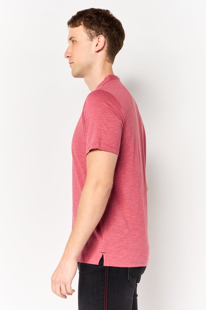 Project Essentials Men Regular Fit  Short Sleeve Plain Polo Shirt, Dusty Rose - Image 4