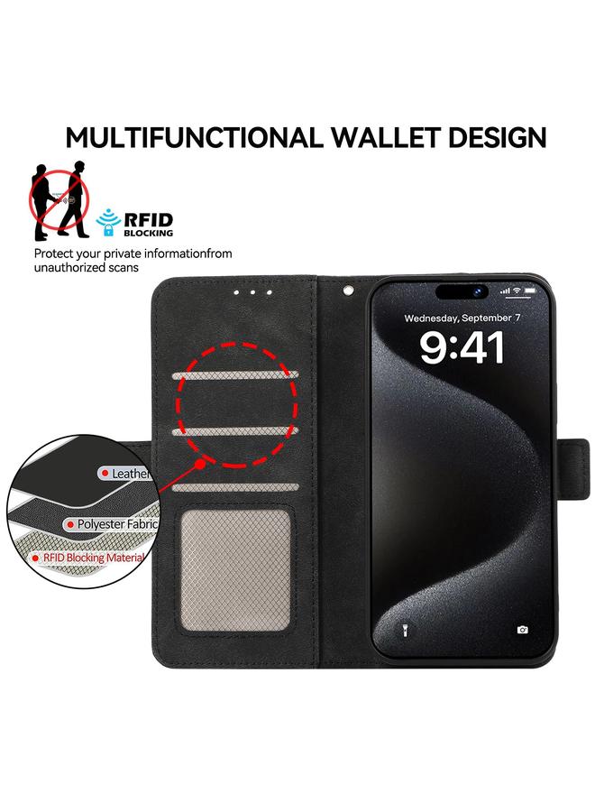 S-TOP Case For Samsung Galaxy S24 5G ABEEL Frosted Magnetic RFID Leather Phone Case - Image 4