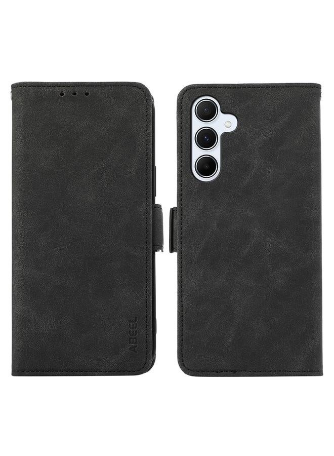 S-TOP Case For Samsung Galaxy S24 5G ABEEL Frosted Magnetic RFID Leather Phone Case - Image 1