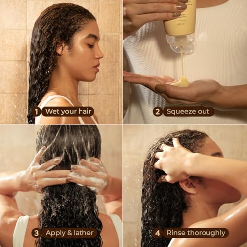 Naturali Hydrating Co-Wash Shampoo & Conditioner with Aloe Vera, Banana & Oat Flour | Cleanses & Conditions in One Step | Strengthens & Hydrates &| Sulphate & Paraben Free Co-Wash for Wavy & Curly Hair | 200ml - Image 5