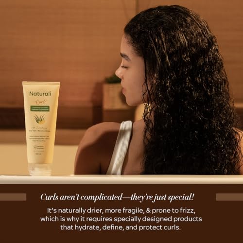 Naturali Hydrating Co-Wash Shampoo & Conditioner with Aloe Vera, Banana & Oat Flour | Cleanses & Conditions in One Step | Strengthens & Hydrates &| Sulphate & Paraben Free Co-Wash for Wavy & Curly Hair | 200ml - Image 2