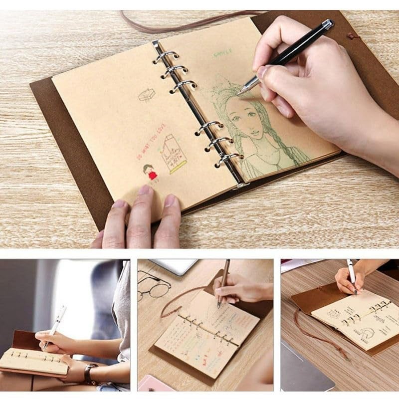 Invite Enterprise Invite Vintage Refillable Journal, Premium Leather Traveler Notebook Sketchbooks Classic Diary Planner with Blank Pages and Zipper Pocket (Leather Journal-Bird) - Image 3