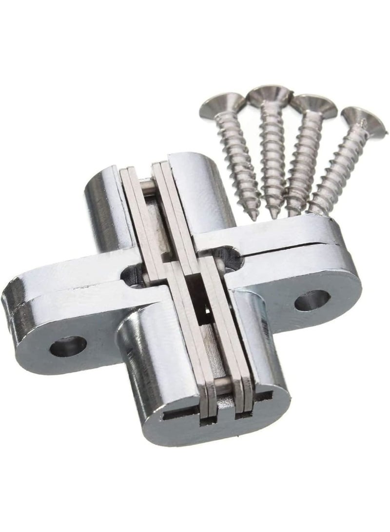Cobest Hidden Cabinet Hinge for Stainless Steel Invisible Doors and Furniture, Heavy Duty Concealed Door Hinges for Cabinets Drawers and Windows with Screws, Leaf Height 1-3/4 Inch, 2 Pairs - Image 2