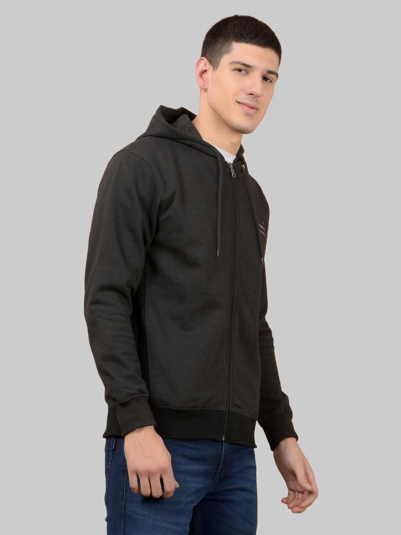 Dollar Mens Hoodie with Full Zipper Black - Image 2