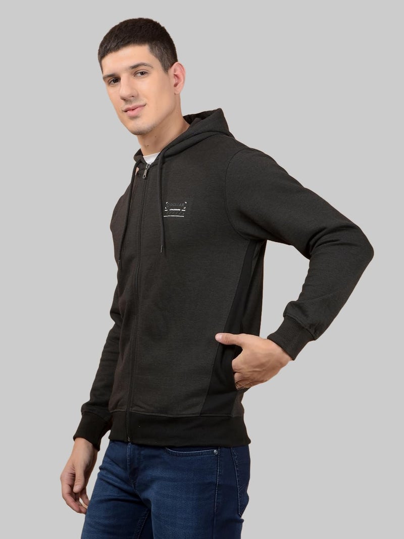 Dollar Mens Hoodie with Full Zipper Black - Image 3