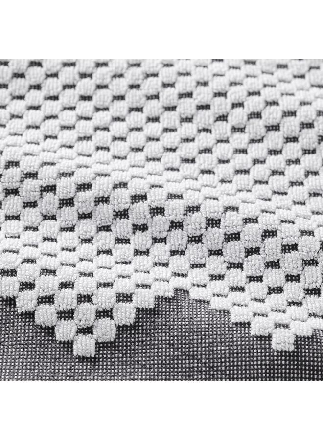 Bath sheet, white/grey, 100x150 cm  - Image 2