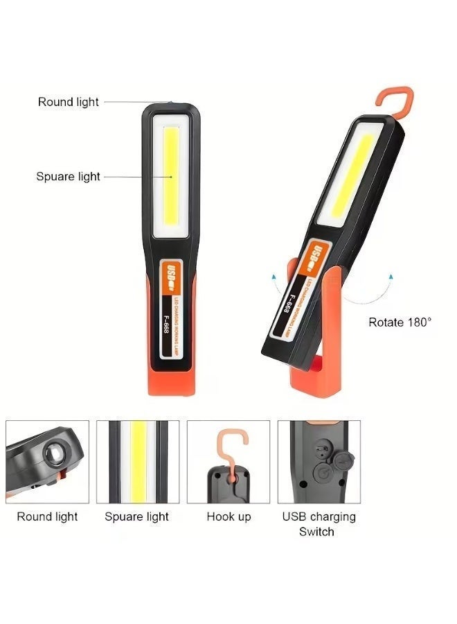 LED Charging Working Lamp, 360 Degree Rotatable, Portable Hanging Hook ,Magnetic Base ,Rechargeable COB Work Light For Emergency Camping Car Repair - Image 3