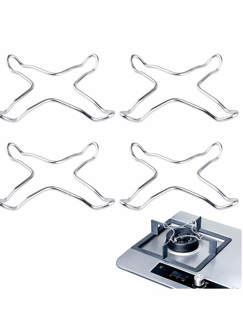 Excefore Gas Ring Trivet Reducer Stove Top Hob Cooker Heat Simmer Coffee Pots Cafetiere Espresso Makers Pans Stainless Steel Kitchen Utensil 4 Pieces - Image 1