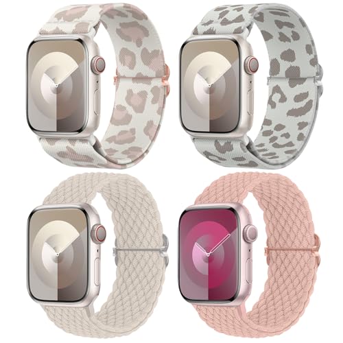 Delidigi Stretchy Bands Compatible for Apple Watch Band Women 40mm 38mm 41mm 42mm 44mm 45mm 46mm 49mm, Nylon Braided Straps for iWatch Series 11 10 9 8 7 6 SE 5 4 3 Ultra Ultra 3 2 - Image 1
