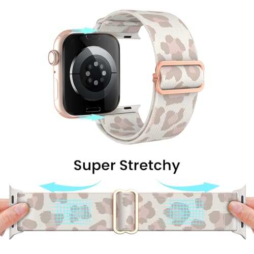 Delidigi Stretchy Bands Compatible for Apple Watch Band Women 40mm 38mm 41mm 42mm 44mm 45mm 46mm 49mm, Nylon Braided Straps for iWatch Series 11 10 9 8 7 6 SE 5 4 3 Ultra Ultra 3 2 - Image 5