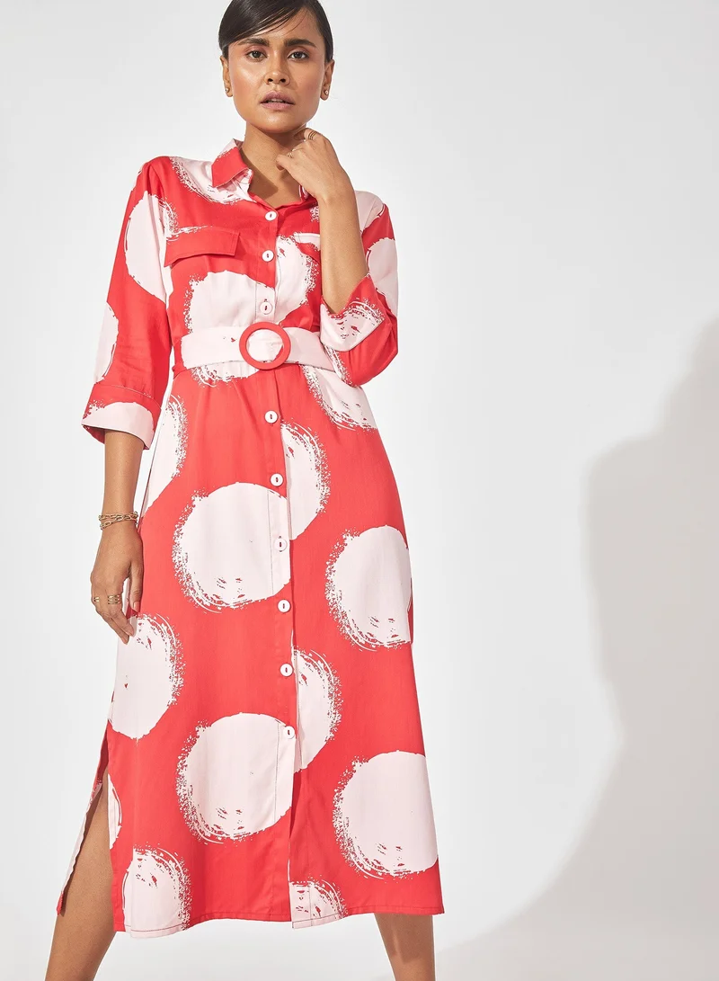 The Label Life Polka Shirt Dress