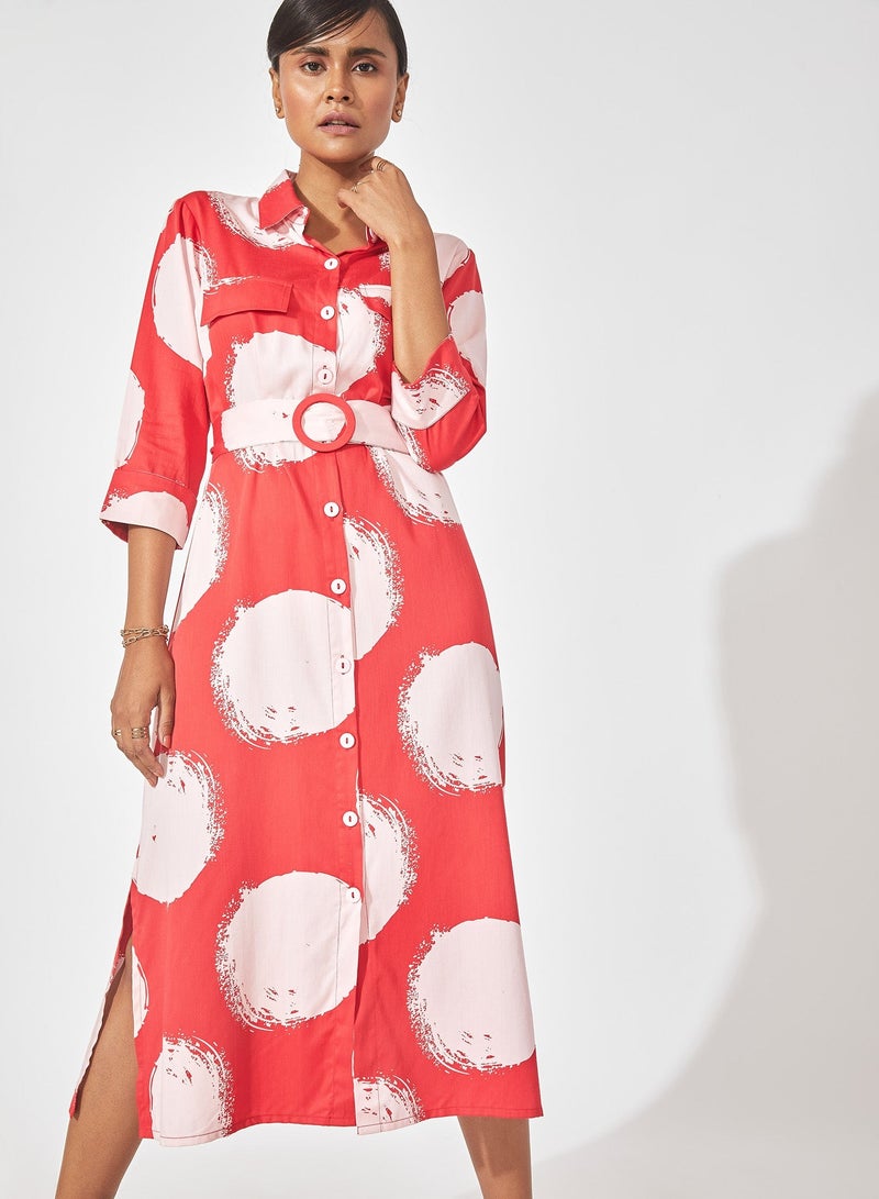 ذا ليبل لايف فستان قميص منقط - Image 1