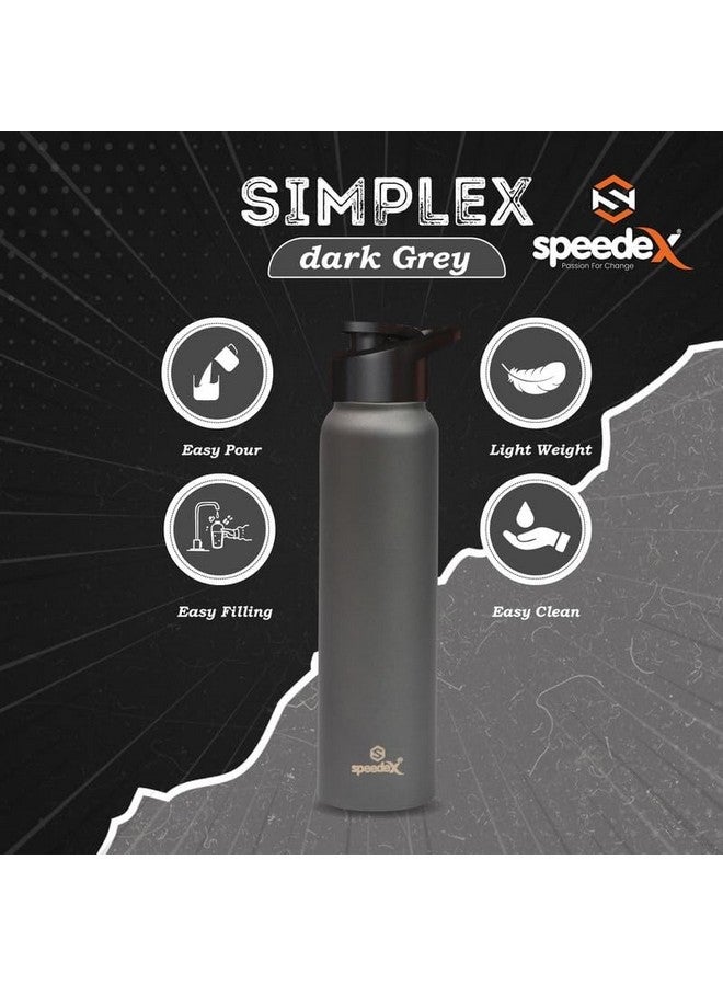 Speedex Stainless Steel Dark Grey Water Bottle 1 Litre with Sipper Cap | Leak Proof & BPA Free | Fridge Safe Bottle for School, Gym, Office | For Boys, Girls, Men, Women, Kids - Image 4