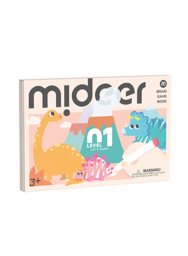 MiDeer Brain Game Book – Let’s Paint Level 1 | Kids Coloring Activity Book for Ages 3+, 50 Pages with Reward Sticker & Certificate | Early Learning Art Craft for Fine Motor Skills - Image 1