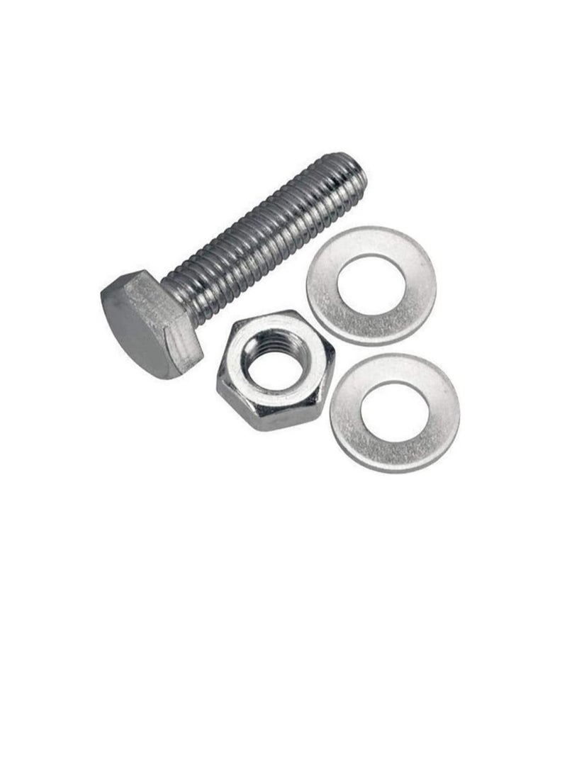 Generic 12 pcs Hex Head Screw Bolts Nuts & Washers Fully Thread GI Plain Finish Bolt Set. 6, 30MM  - Image 3
