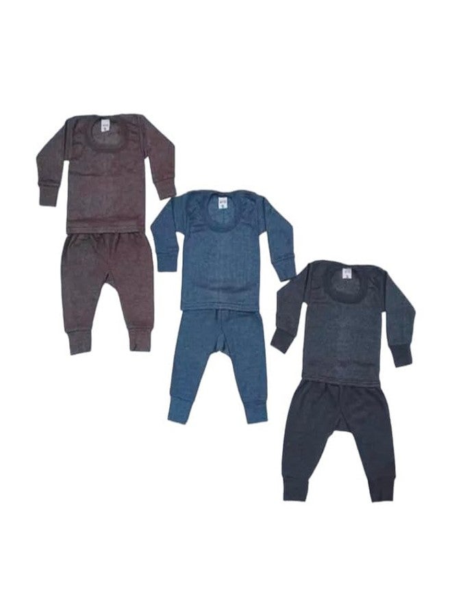 BONUM New Latest Winter Wear Thermal Innerwear Top & Full Pant Woolen Warmer Combo Set for Girls Boys, Kids Unisex Body Warmer Thermal (Set of 3) - Image 3