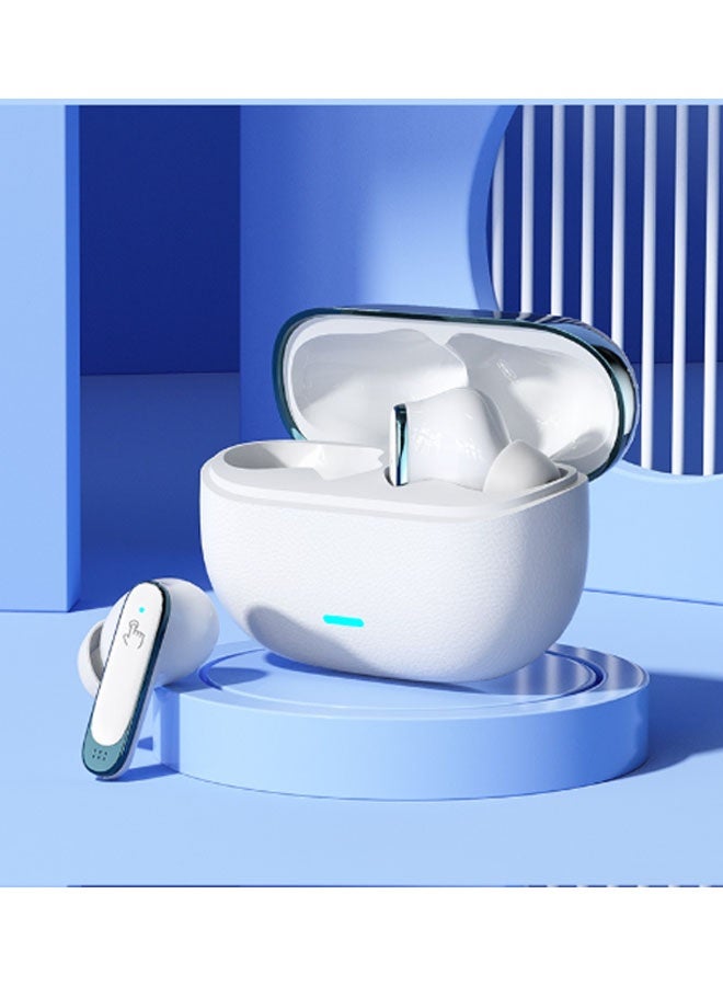 AI synchronous translation in-ear Bluetooth headphones, supports Bluetooth 5.4, intelligent sound effects support multi-language translation, equipped with AI clear call function, 200+ languages, AAC HiFi sound quality, ANC noise reduction, battery life up to 8-10 hours. (White) - Image 1