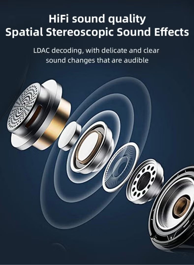 AI synchronous translation in-ear Bluetooth headphones, supports Bluetooth 5.4, intelligent sound effects support multi-language translation, equipped with AI clear call function, 200+ languages, AAC HiFi sound quality, ANC noise reduction, battery life up to 8-10 hours. (White) - Image 5