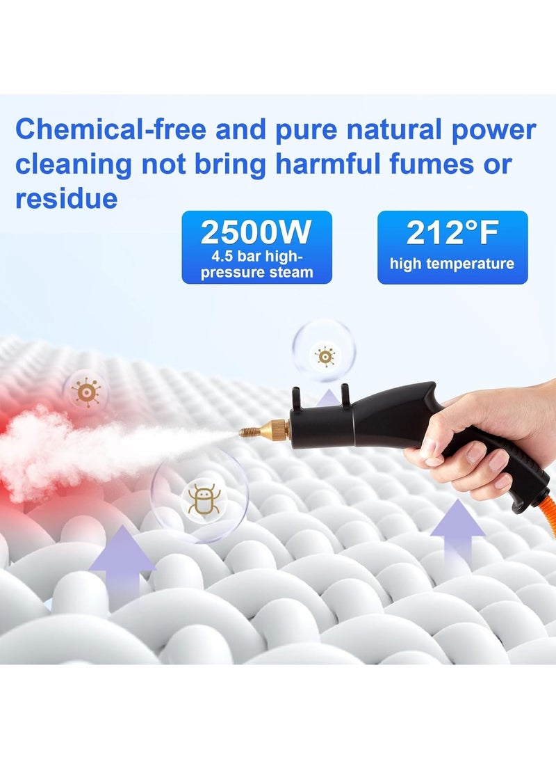 ارواق منظف ​​بالبخار محمول باليد، آلة تنظيف بالبخار بالضغط العالي، باخرة للأجهزة المنزلية متعددة الأغراض مع 3 رؤوس فرشاة للحمام والمطبخ - Image 4