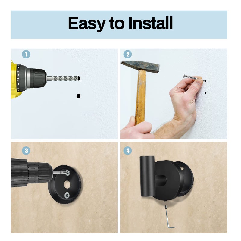 Kruodop Towel Hooks for Bathroom,4 Packs Wall Mount Towel Holder,Black Matte Wall Robe Hook,Stainless Steel Heavy Duty Door Hanger Towel Hook for Kitchen, Bedroom,Hotel,Pool,Coats - Black - Image 3