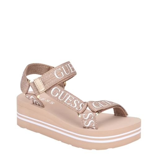 Guess Women's AVIN Wedge Sandal, Rose Gold, 8 - Image 4