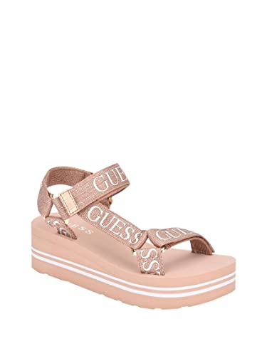Guess Women's AVIN Wedge Sandal, Rose Gold, 8 - Image 1