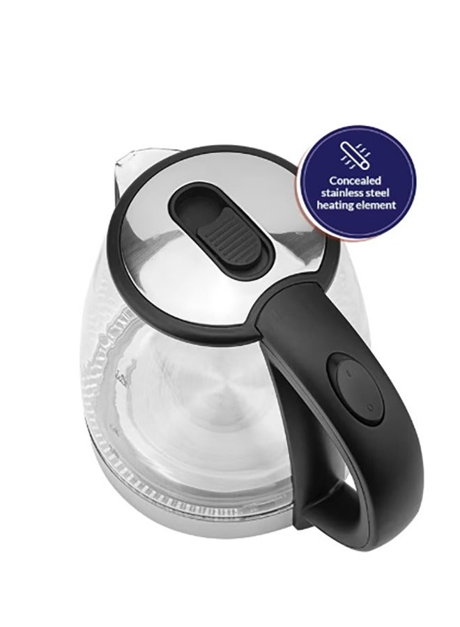 Arrow 1.8L Borosilicate Electric Glass Kettle, 1500W | Fast Boiling | Concealed Stainless Steel Heating Element | Double Layer for Heat Protection | RO-18LKTG - Image 3