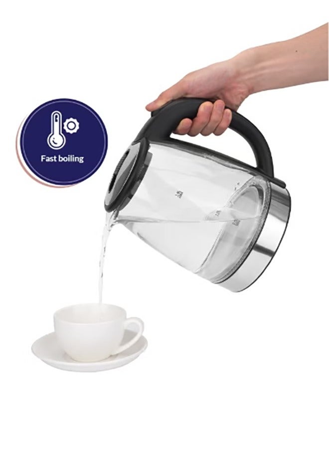 Arrow 1.8L Borosilicate Electric Glass Kettle, 1500W | Fast Boiling | Concealed Stainless Steel Heating Element | Double Layer for Heat Protection | RO-18LKTG - Image 4