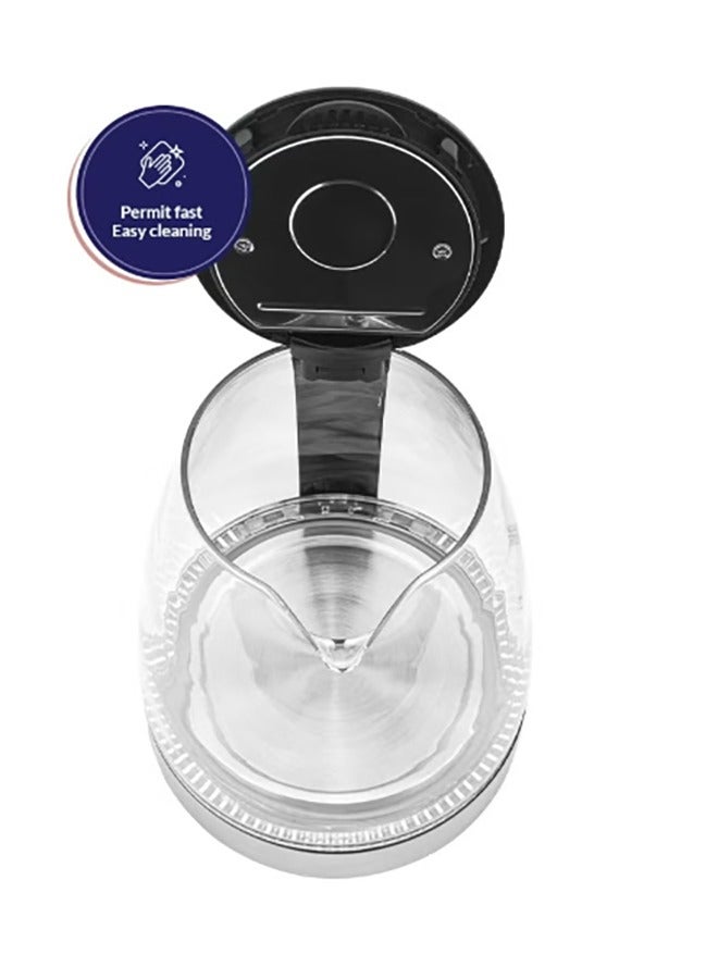 Arrow 1.8L Borosilicate Electric Glass Kettle, 1500W | Fast Boiling | Concealed Stainless Steel Heating Element | Double Layer for Heat Protection | RO-18LKTG - Image 5