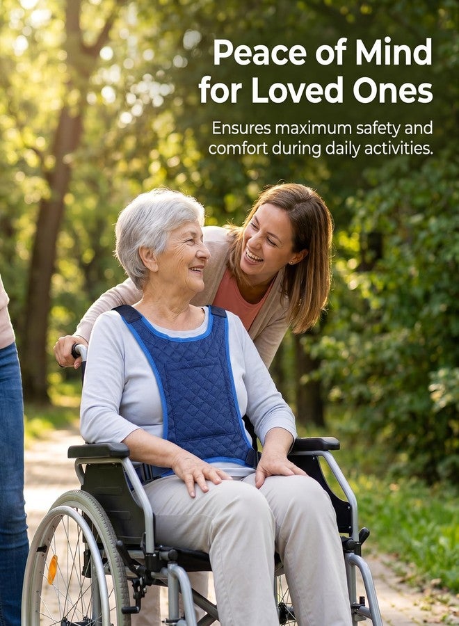 KUAZIDAR Wheelchair Harness Vest with Storage Pocket, Adjustable Torso Support Safety Belt, Breathable Restraint Strap to Prevent Sliding & Falling for Elderly & Disabled Users - Image 5