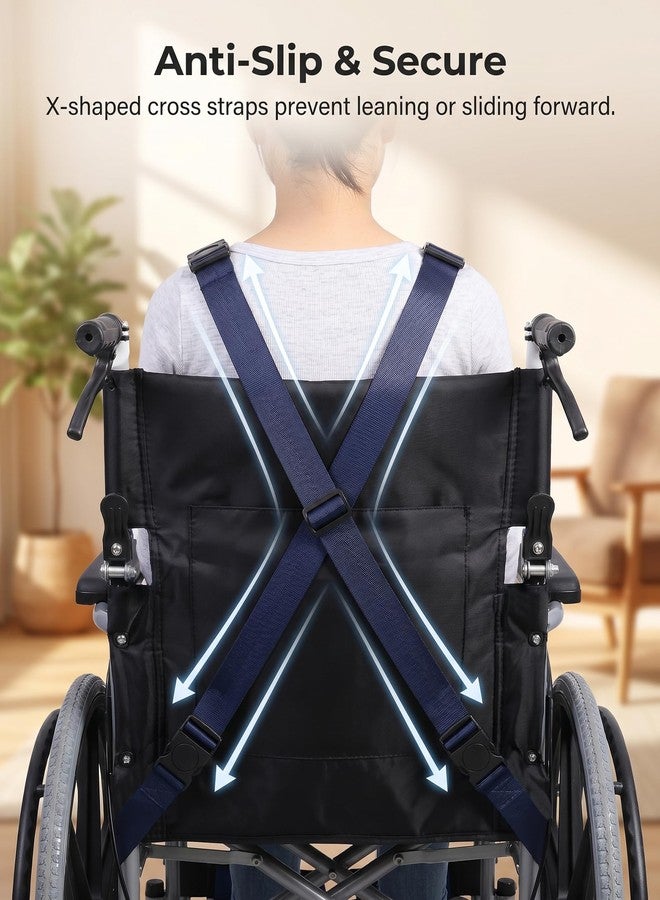 KUAZIDAR Wheelchair Harness Vest with Storage Pocket, Adjustable Torso Support Safety Belt, Breathable Restraint Strap to Prevent Sliding & Falling for Elderly & Disabled Users - Image 4
