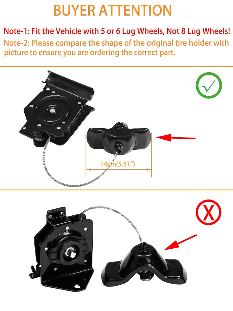 Gledewen Spare Tire Hoist Spare Tire Winch Carrier | for 1999-2017 Chevy Silverado 1500 2500 3500 Suburban Tahoe, GMC Sierra 1500 2500 3500 Yukon | Replaces# 924-510, 20870067, 15703311, 15866164 - Image 4