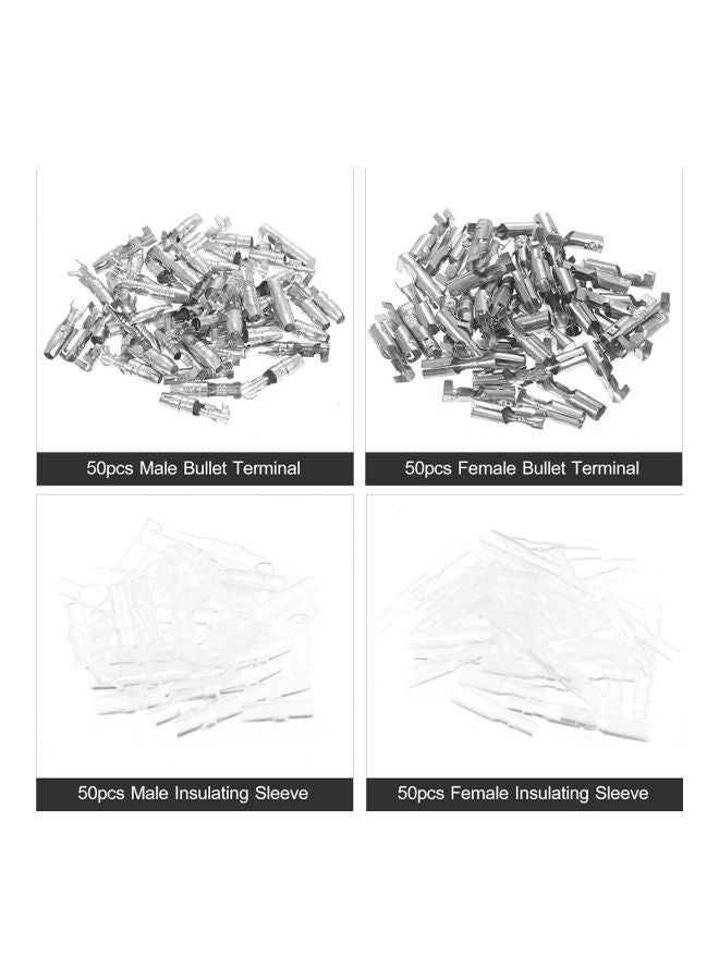 NIBEMINENT 200-Piece Wire Terminals Silver 15.00x2.00x10.00cm  - Image 2