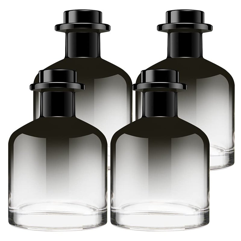 Feel Fragrance زجاجة موزع العطر Feel في اللون الأسود مع سدادة من الفلين السوداء مجموعة من 4 200 مل 67 أونصة سائلة ملحقات العطر للاستخدام في مجموعات موزع القصب البديلة DIY